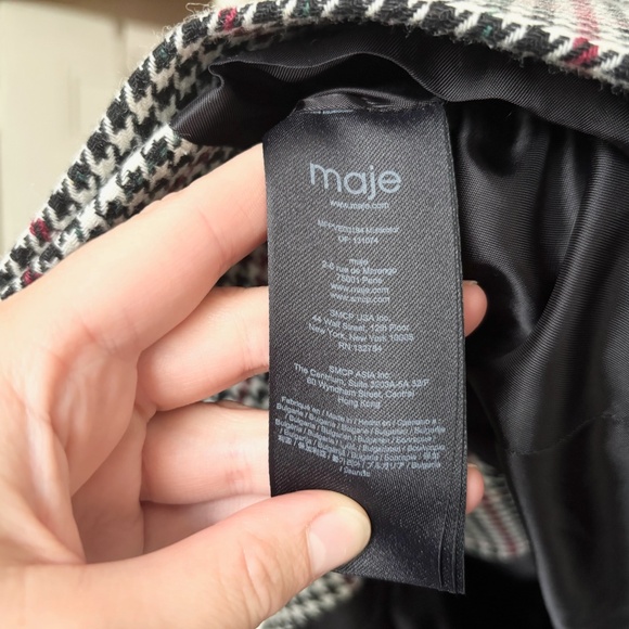 Maje Voldita Double-breasted Check Jacket in Multicolor - Picture 5 of 6